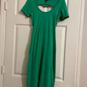 sexy open back green dress